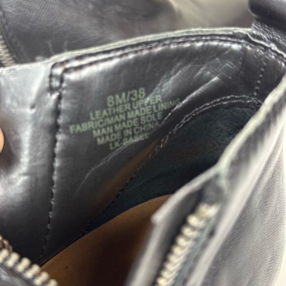 LUCKY BRAND Black Leather Ankle Boots Women's SIze 8 Capsule Classic Western - Picture 10 of 11